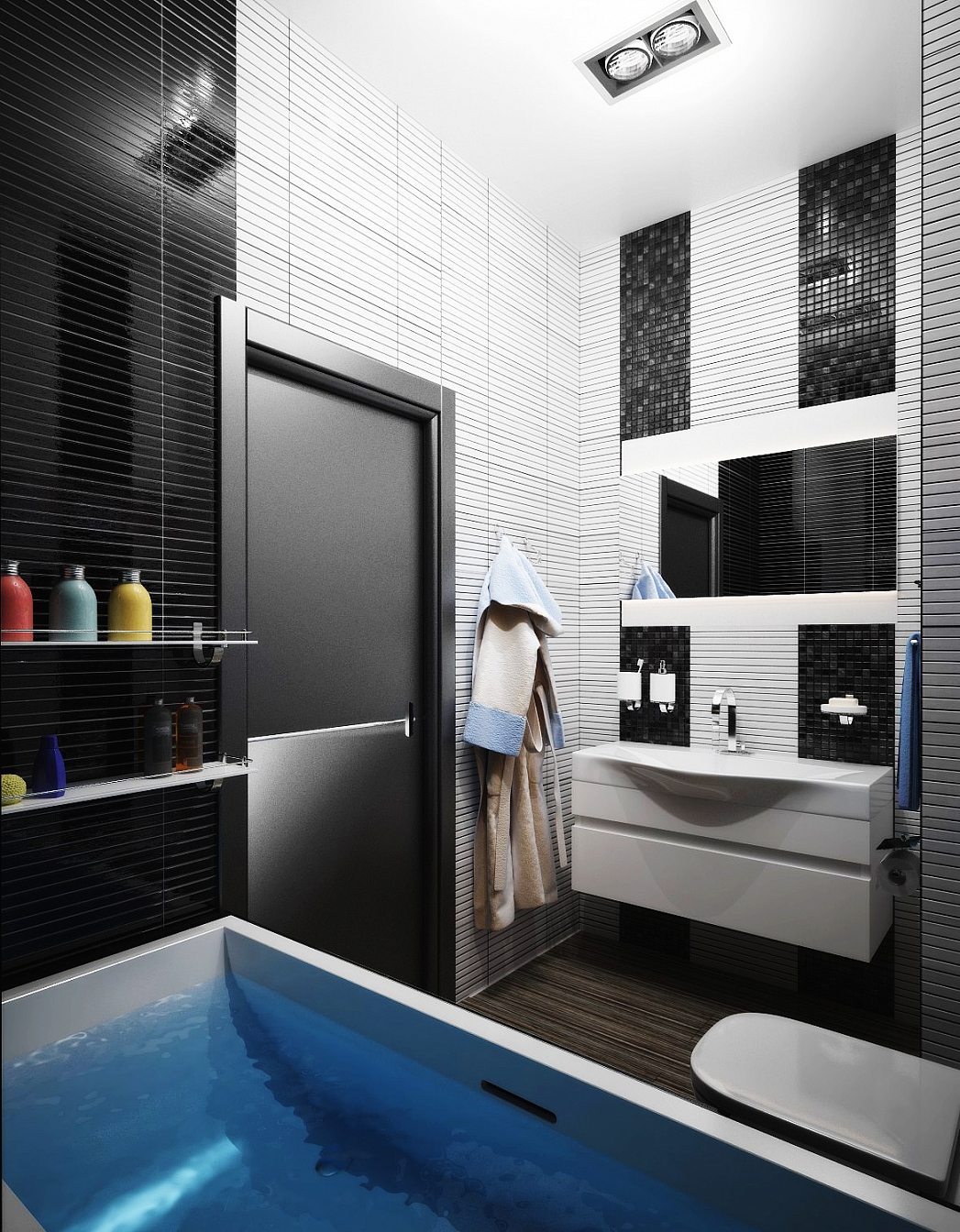 Разработка дизайна интерьера для квартиры на проспекте Патриотов: ванная комната, фото 5 Разработка дизайна интерьера для квартиры на проспекте Патриотов: ванная комната, фото 5