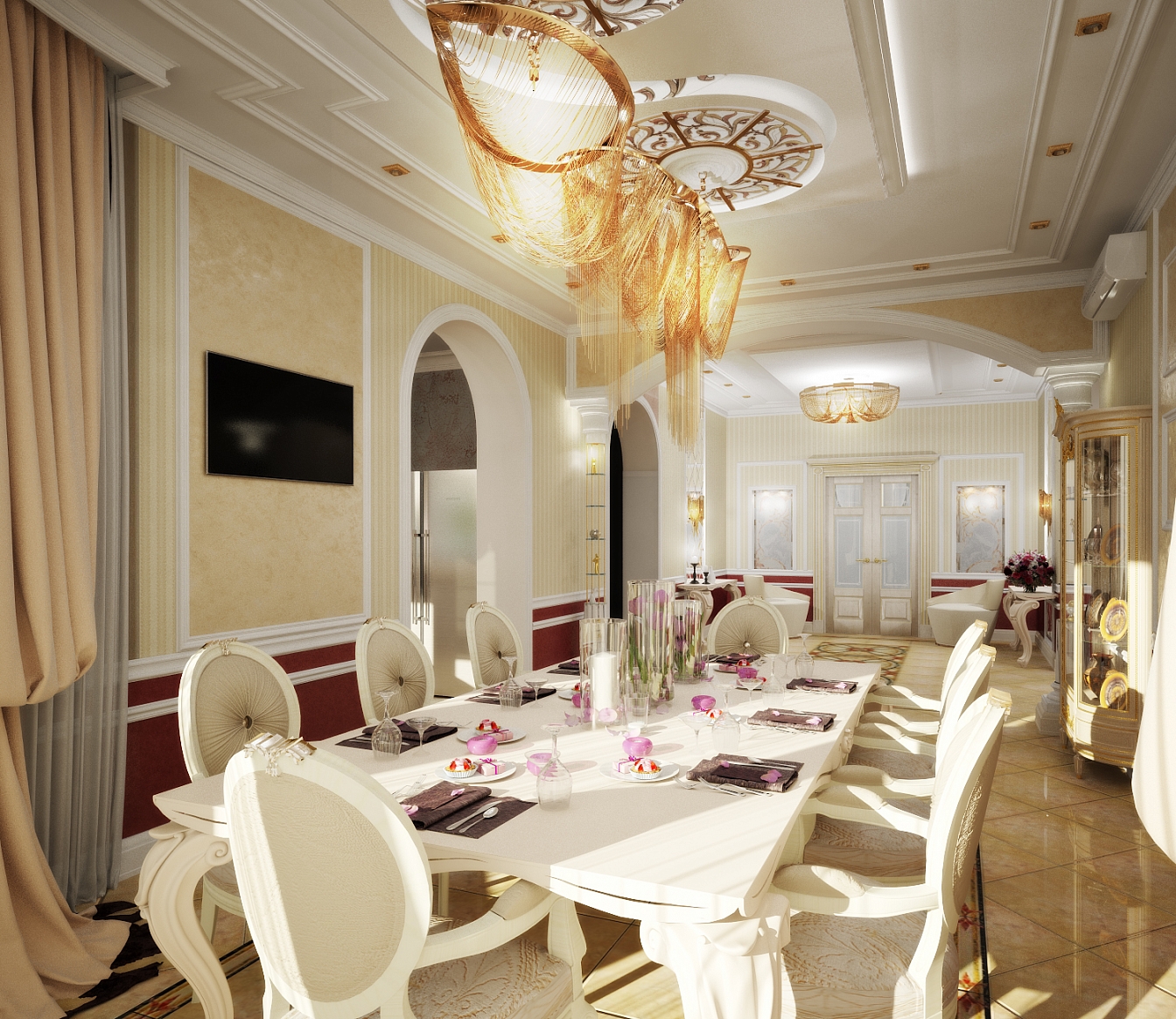 Разработка и реализация дизайн проекта коттеджа в поселке Ямное: столовая, фото 5 Разработка и реализация дизайн проекта коттеджа в поселке Ямное: столовая, фото 5