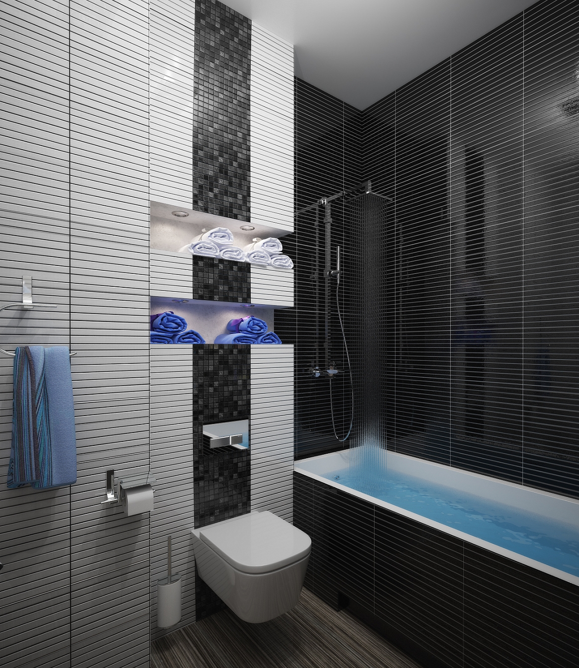 Разработка дизайна интерьера для квартиры на проспекте Патриотов: ванная комната, фото 3 Разработка дизайна интерьера для квартиры на проспекте Патриотов: ванная комната, фото 3