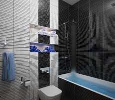 Разработка дизайна интерьера для квартиры на проспекте Патриотов: ванная комната, фото 3
