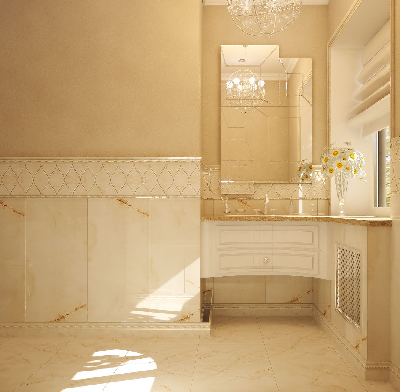 Разработка и реализация дизайн проекта коттеджа в поселке Ямное: туалет, фото 2 Разработка и реализация дизайн проекта коттеджа в поселке Ямное: туалет, фото 2