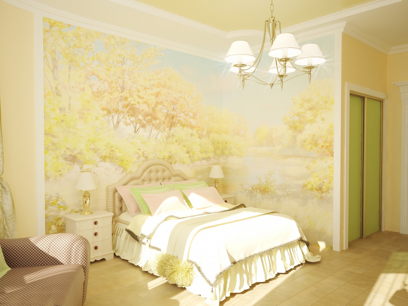 Разработка и реализация дизайн проекта коттеджа в поселке Ямное: спальня, фото 3 Разработка и реализация дизайн проекта коттеджа в поселке Ямное: спальня, фото 3