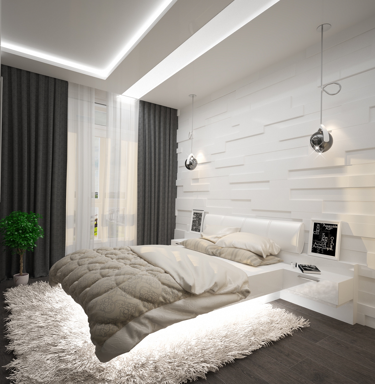 Разработка дизайна интерьера для квартиры на проспекте Патриотов: спальня, фото 1