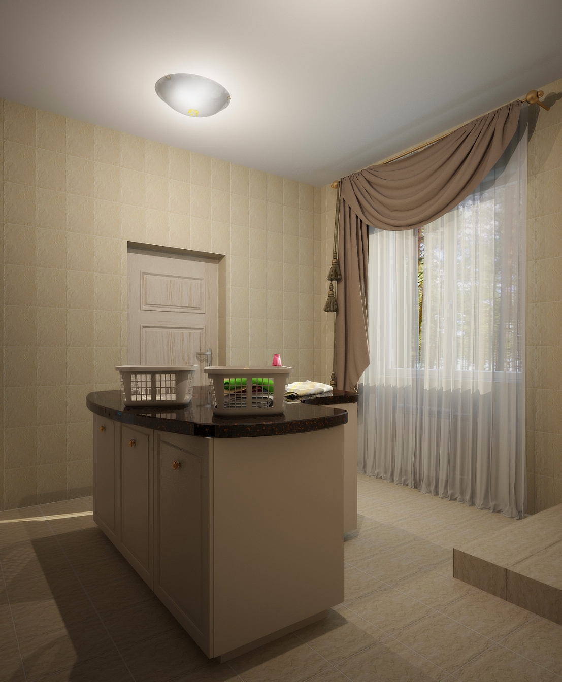 Разработка и реализация дизайн проекта коттеджа в поселке Ямное: прачечная, фото 2 Разработка и реализация дизайн проекта коттеджа в поселке Ямное: прачечная, фото 2