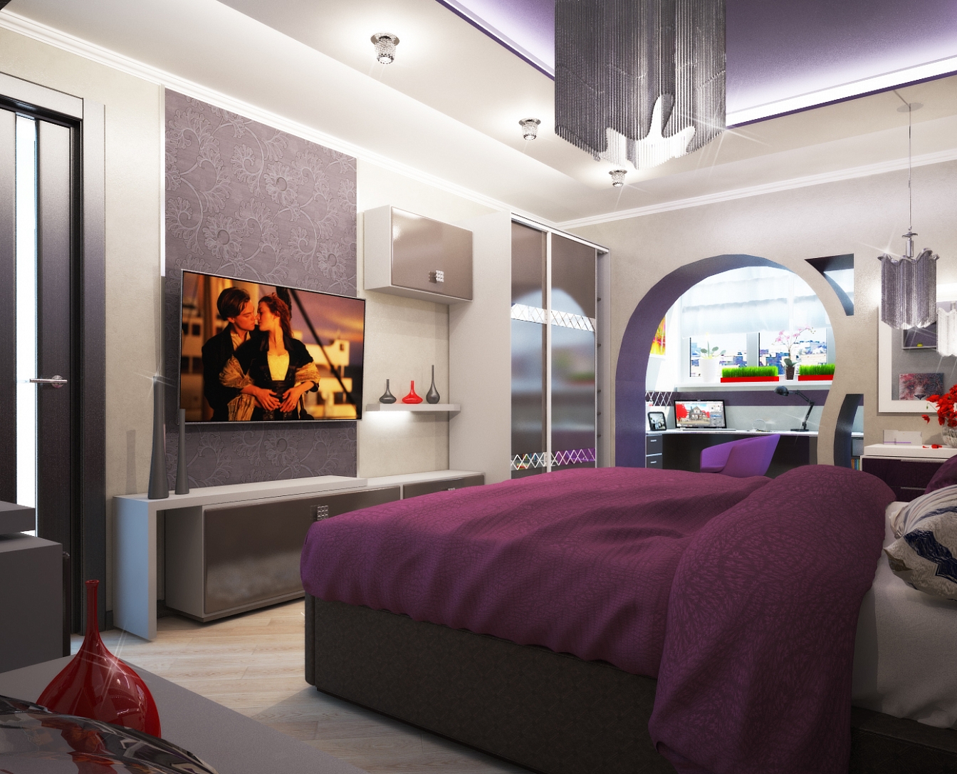 Разработка дизайна квартиры на Димитрова: спальня, фото 3