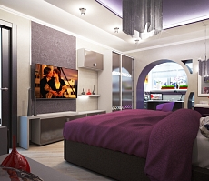 Разработка дизайна квартиры на Димитрова: спальня, фото 3