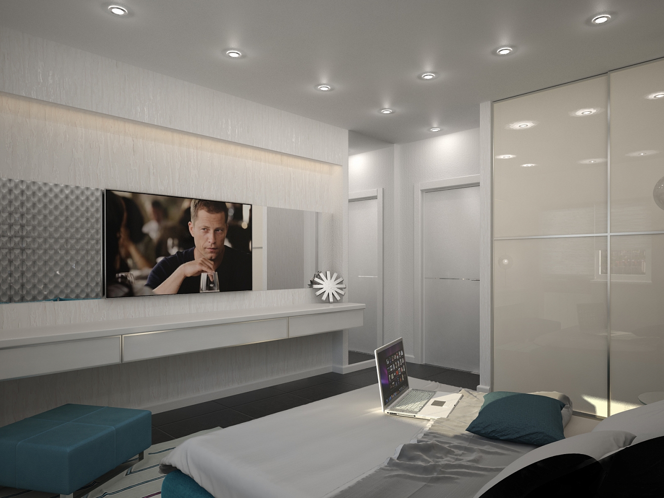 Дизайн проект квартиры на Кразнознаменной: спальня, фото 4