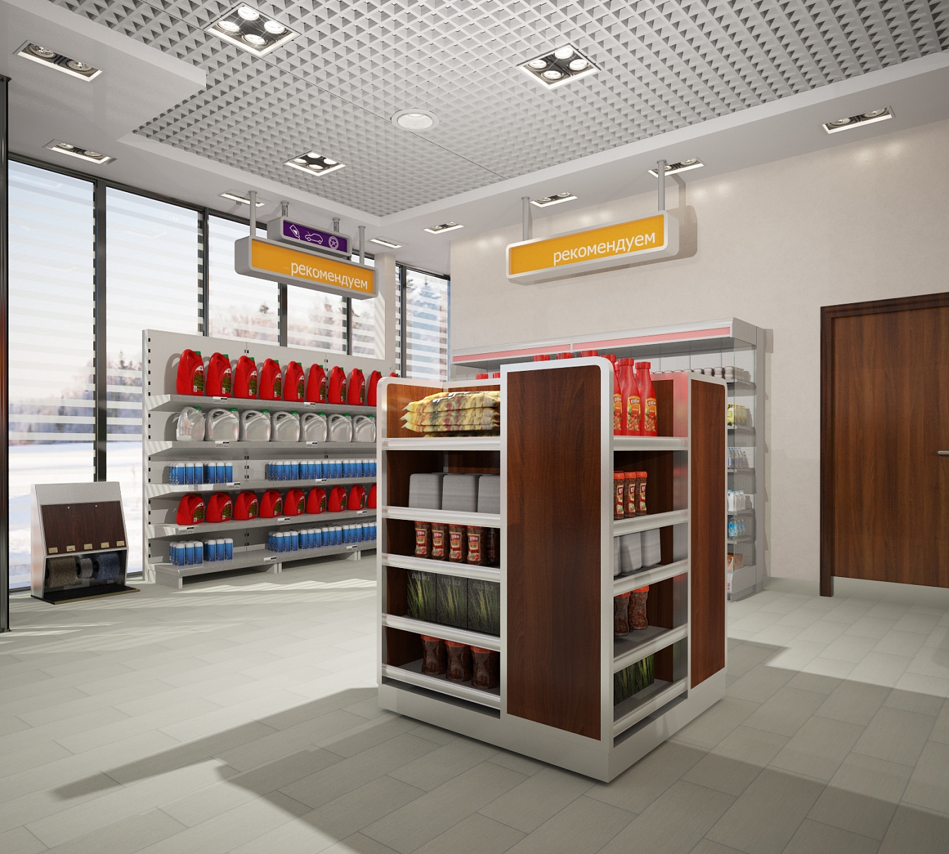 Разработка дизайна для представительства компании Лукойл: торговый зал, фото 1