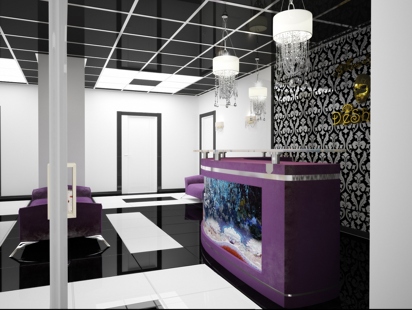 Разработка дизайна для офиса представительства компании Дешели: ресепшен, фото 2