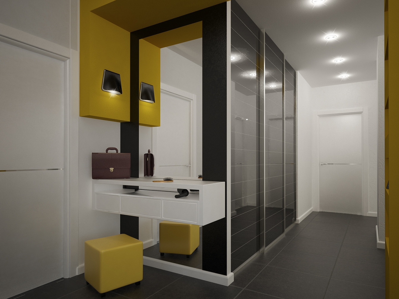 Дизайн проект квартиры на Кразнознаменной: прихожая, фото 3