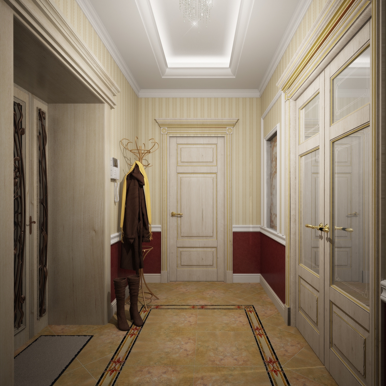 Разработка и реализация дизайн проекта коттеджа в поселке Ямное: прихожая, фото 6 Разработка и реализация дизайн проекта коттеджа в поселке Ямное: прихожая, фото 6