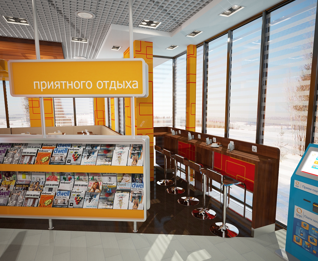 Разработка дизайна для представительства компании Лукойл: кафе, фото 4