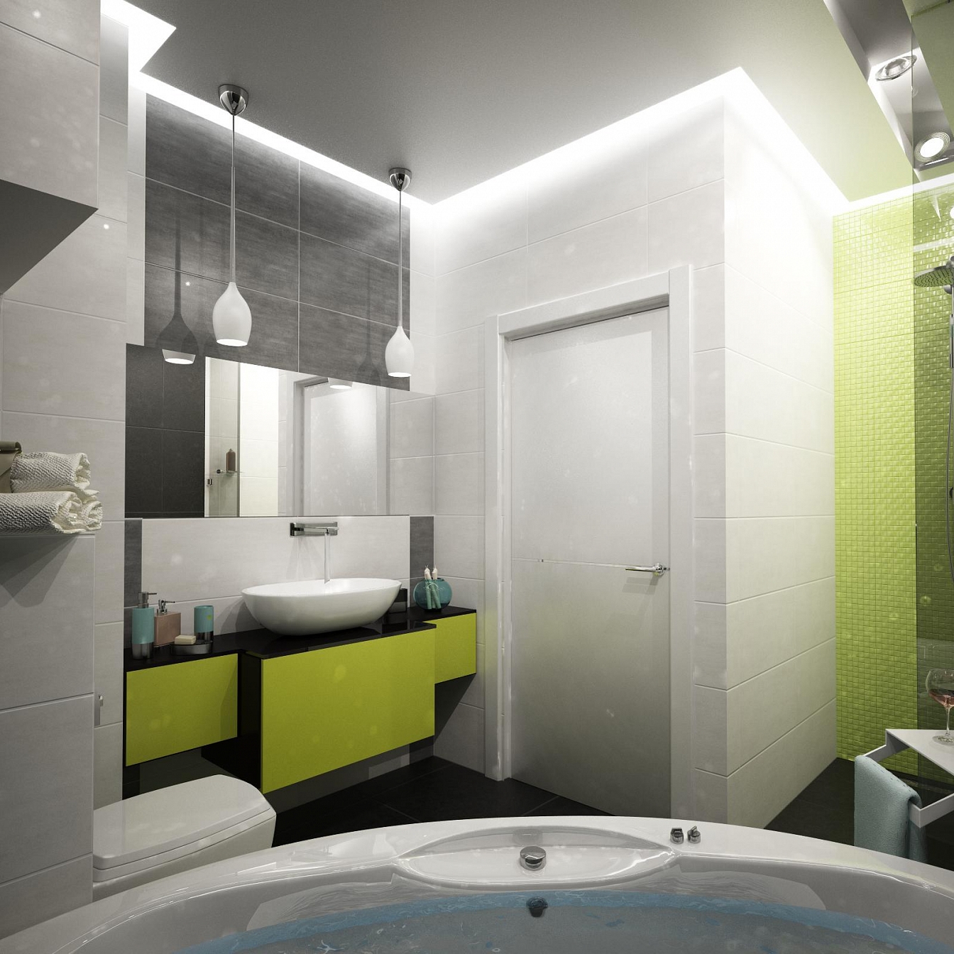 Дизайн проект квартиры на Кразнознаменной: ванная комната, фото 1