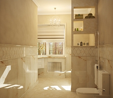 Разработка и реализация дизайн проекта коттеджа в поселке Ямное: туалет, фото 1