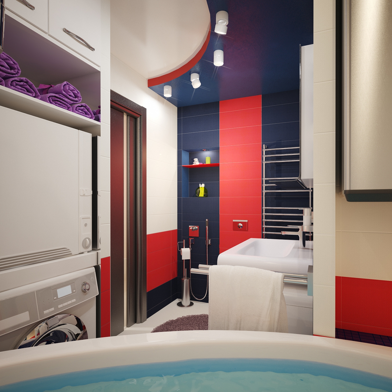 Разработка дизайна квартиры на Димитрова: ванная комната, фото 1