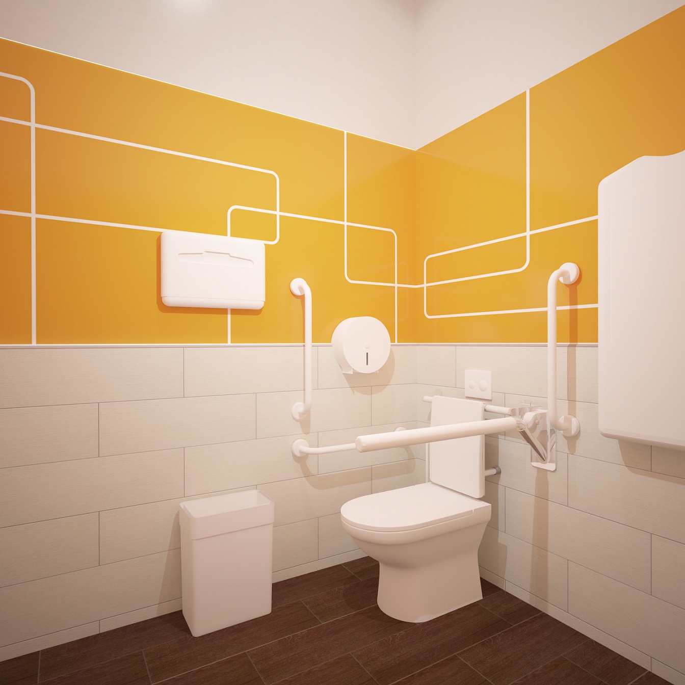 Разработка дизайна для представительства компании Лукойл: туалет, фото 1