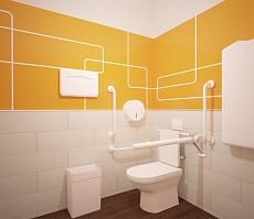 Разработка дизайна для представительства компании Лукойл: туалет, фото 1