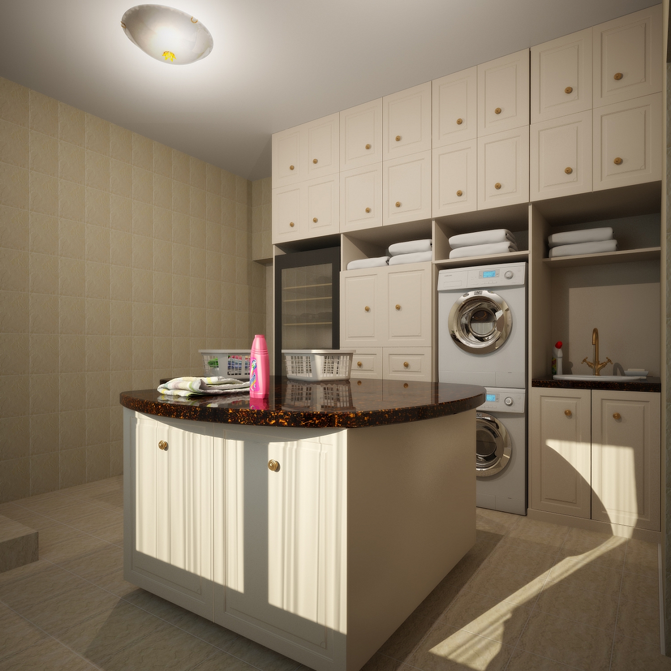 Разработка и реализация дизайн проекта коттеджа в поселке Ямное: прачечная, фото 3 Разработка и реализация дизайн проекта коттеджа в поселке Ямное: прачечная, фото 3