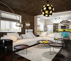 Разработка индивидуального дизайна для квартиры на Сакко и Ванцетти: гостиная, фото 2