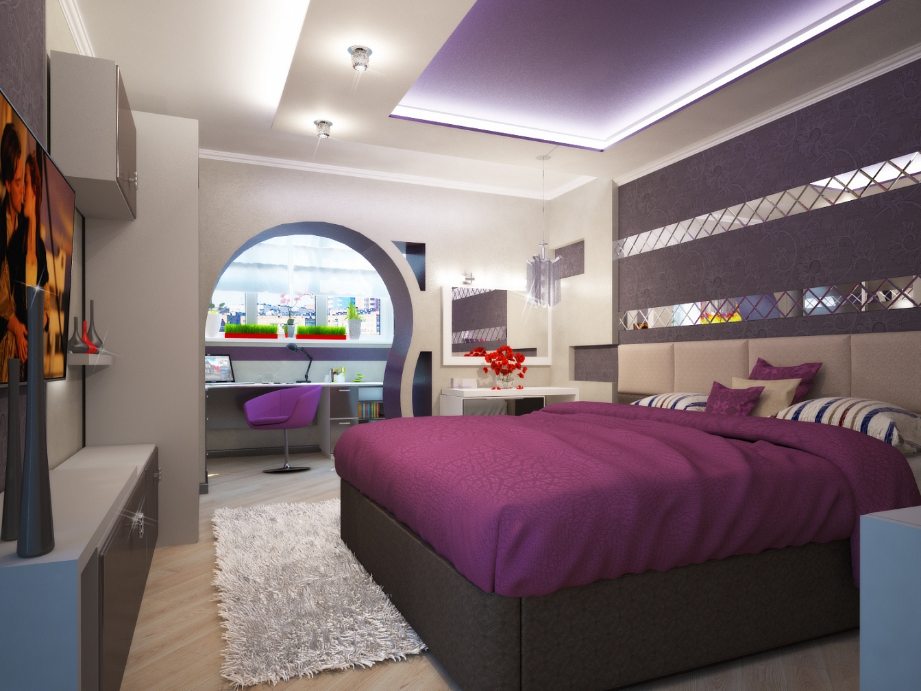 Разработка дизайна квартиры на Димитрова: спальня, фото 1