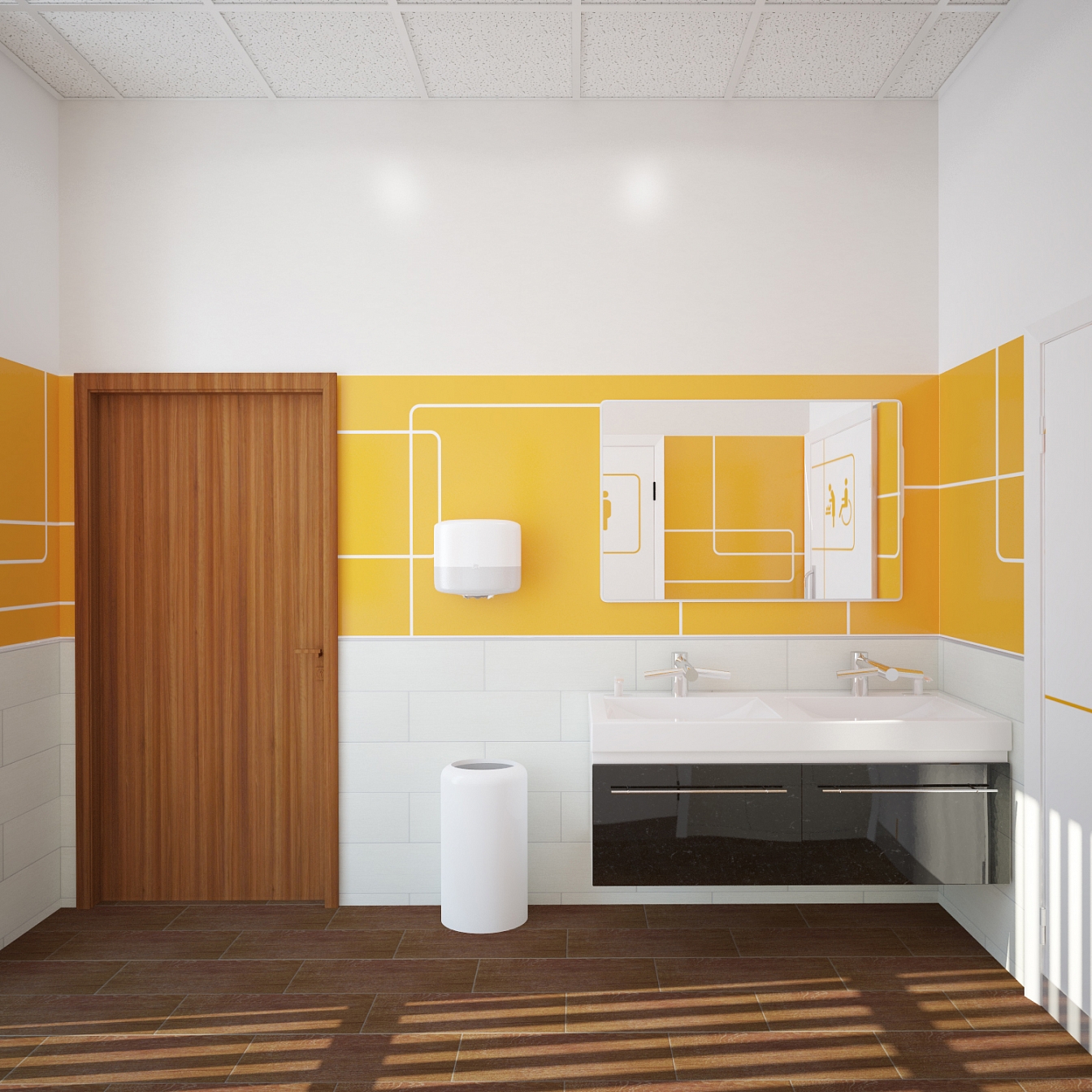 Разработка дизайна для представительства компании Лукойл: туалет, фото 2