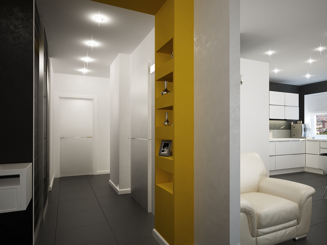 Дизайн проект квартиры на Кразнознаменной: прихожая, фото 1