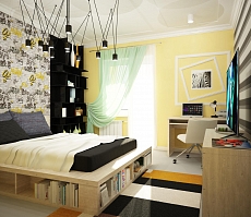Дизайн проект квартиры на Большой Манежной 13: спальня, фото 4