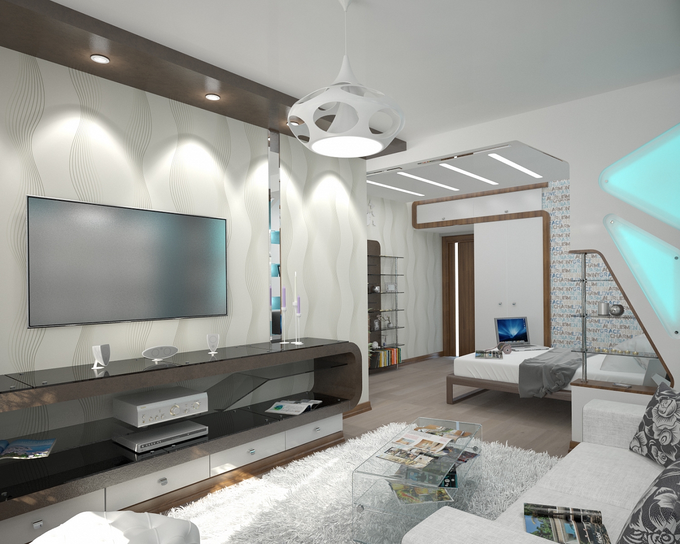 Дизайн интерьера квартиры на бульваре Победы: гостиная, фото 2