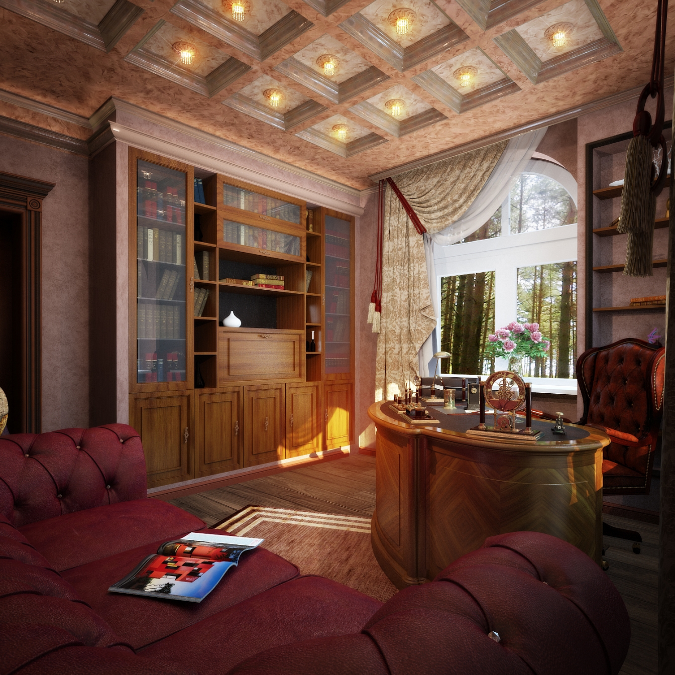 Разработка и реализация дизайн проекта коттеджа в поселке Ямное: кабинет, фото 4 Разработка и реализация дизайн проекта коттеджа в поселке Ямное: кабинет, фото 4