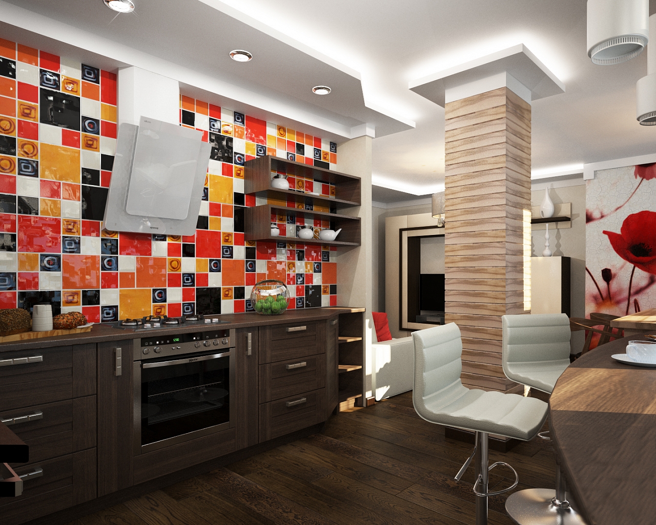 Разработка дизайна квартиры на Димитрова: кухня, фото 2