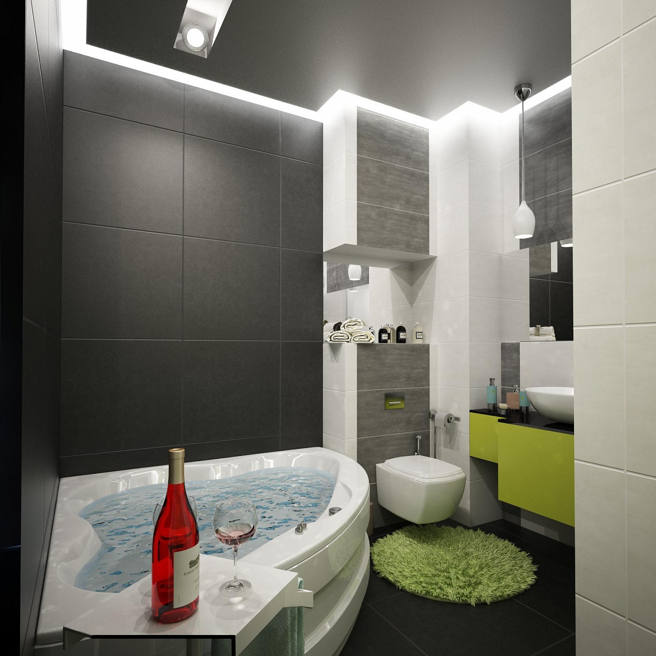 Дизайн проект квартиры на Кразнознаменной: ванная комната, фото 3