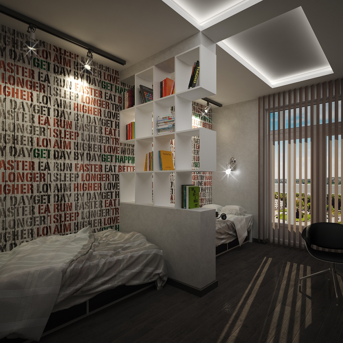 Разработка дизайна интерьера для квартиры на проспекте Патриотов: детская, фото 1 Разработка дизайна интерьера для квартиры на проспекте Патриотов: детская, фото 1