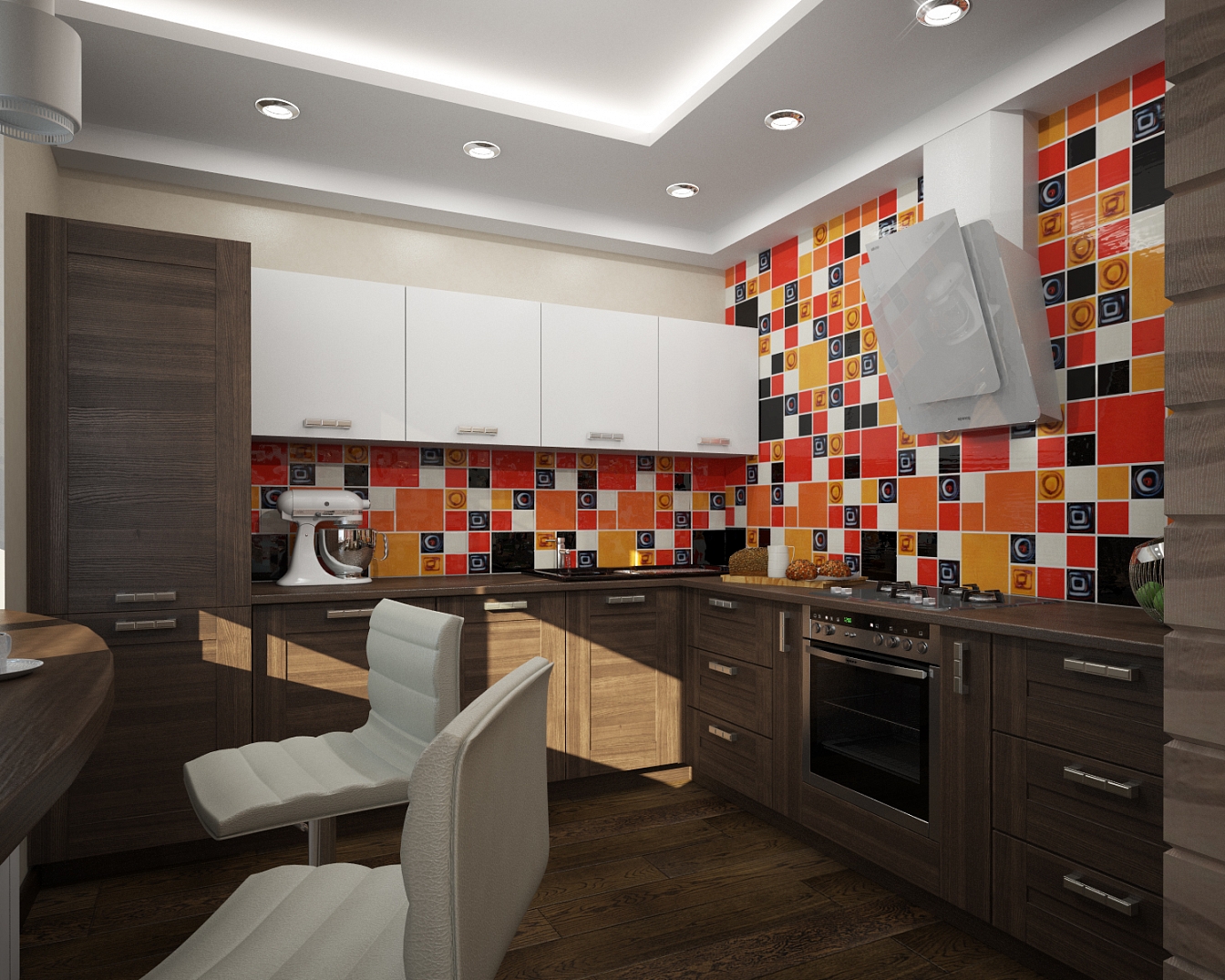 Разработка дизайна квартиры на Димитрова: кухня, фото 1