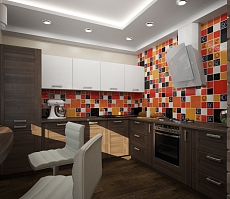 Разработка дизайна квартиры на Димитрова: кухня, фото 1