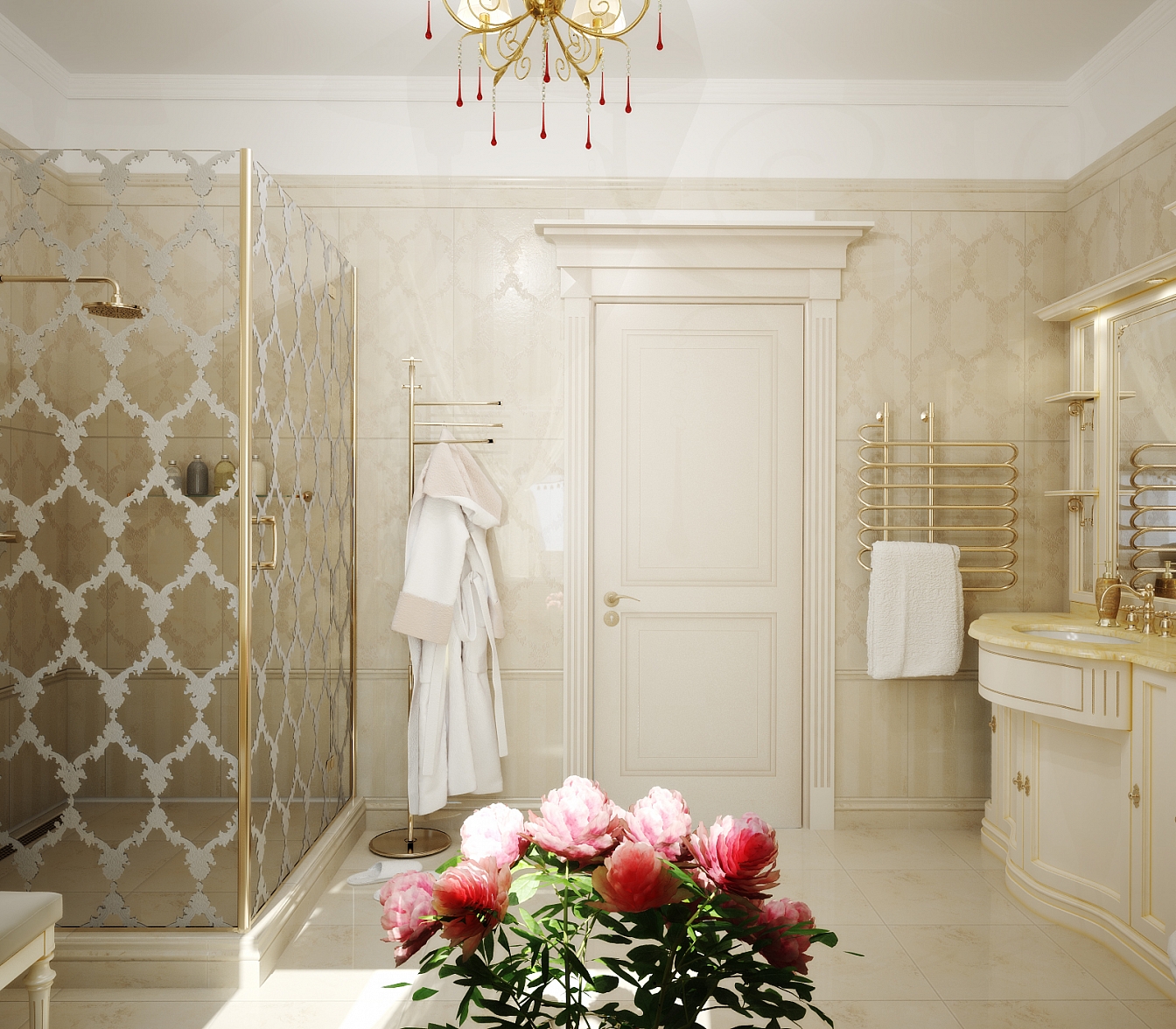 Разработка и реализация дизайн проекта коттеджа в поселке Ямное: душевая, фото 5 Разработка и реализация дизайн проекта коттеджа в поселке Ямное: душевая, фото 5