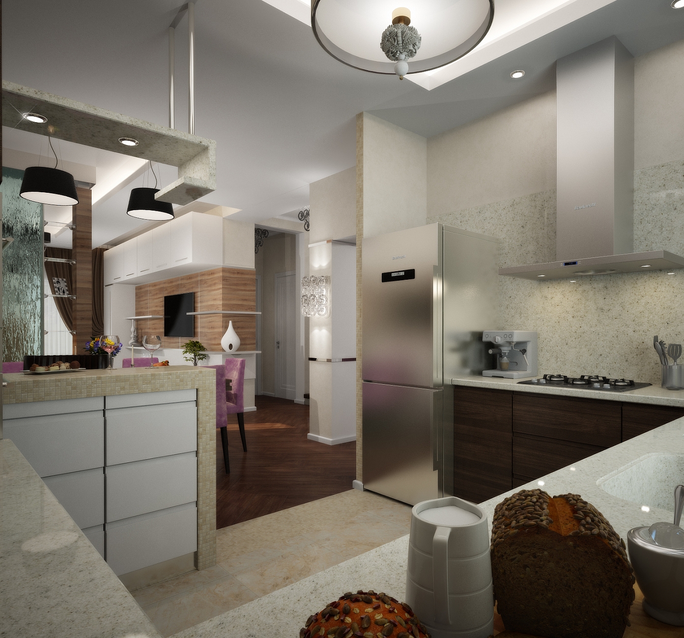 Дизайн проект интерьера дома на улице 1 мая: кухня, фото 2