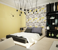 Дизайн проект квартиры на Большой Манежной 13: спальня, фото 1