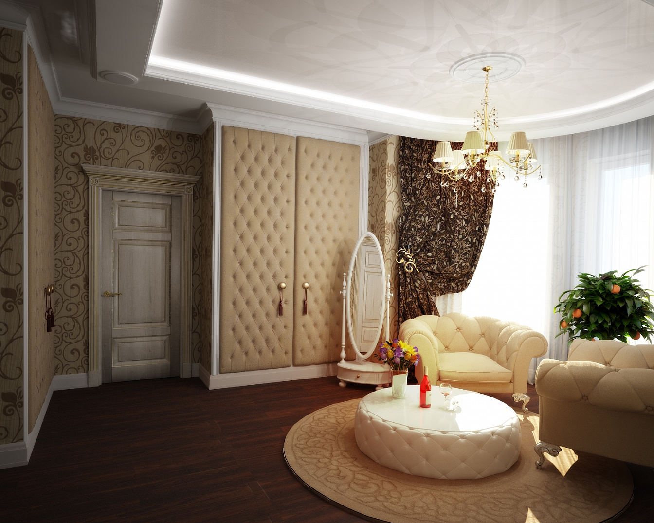 Разработка и реализация дизайн проекта коттеджа в поселке Ямное: спальня, фото 6 Разработка и реализация дизайн проекта коттеджа в поселке Ямное: спальня, фото 6