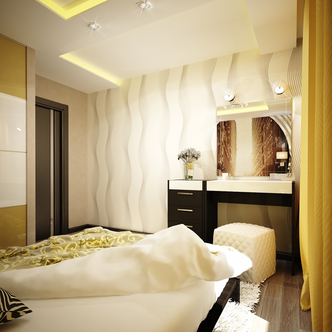 Дизайн проект дома на Владимира Невского: спальня, фото 4