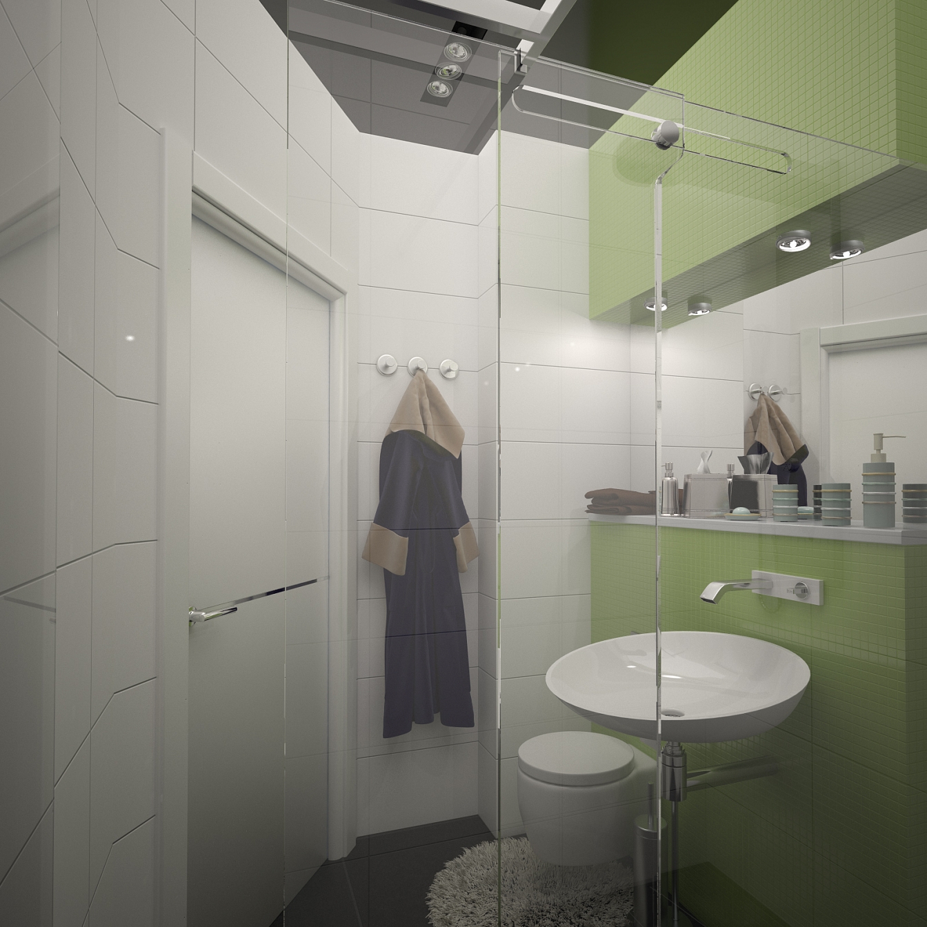 Дизайн проект квартиры на Кразнознаменной: туалет, фото 2