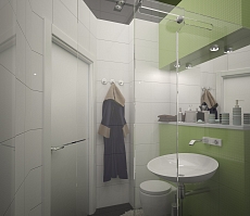 Дизайн проект квартиры на Кразнознаменной: туалет, фото 2