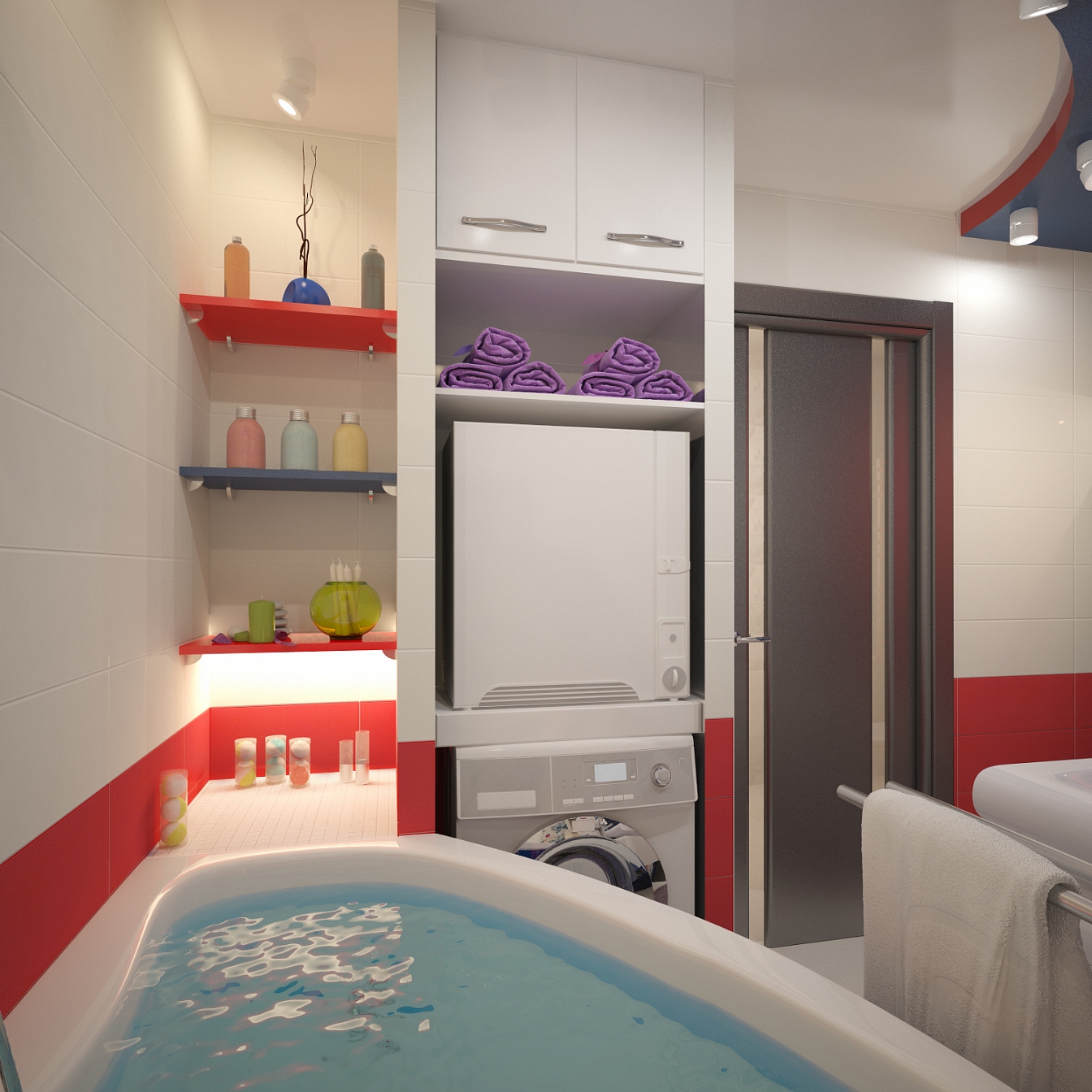 Разработка дизайна квартиры на Димитрова: ванная комната, фото 1