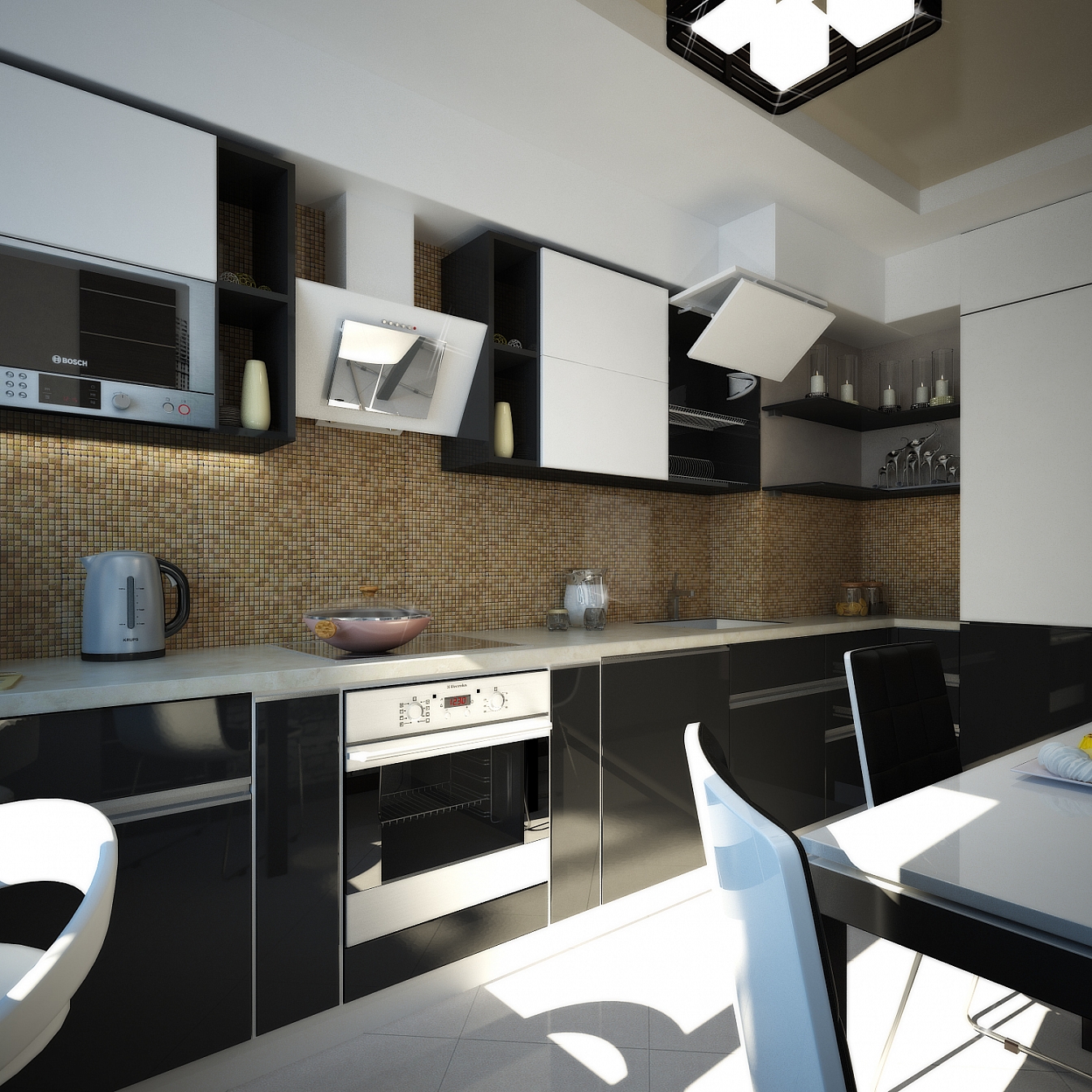 Дизайн проект квартиры на Олимпийском: кухня, фото 2