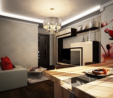 Разработка дизайна квартиры на Димитрова: гостиная, фото 2