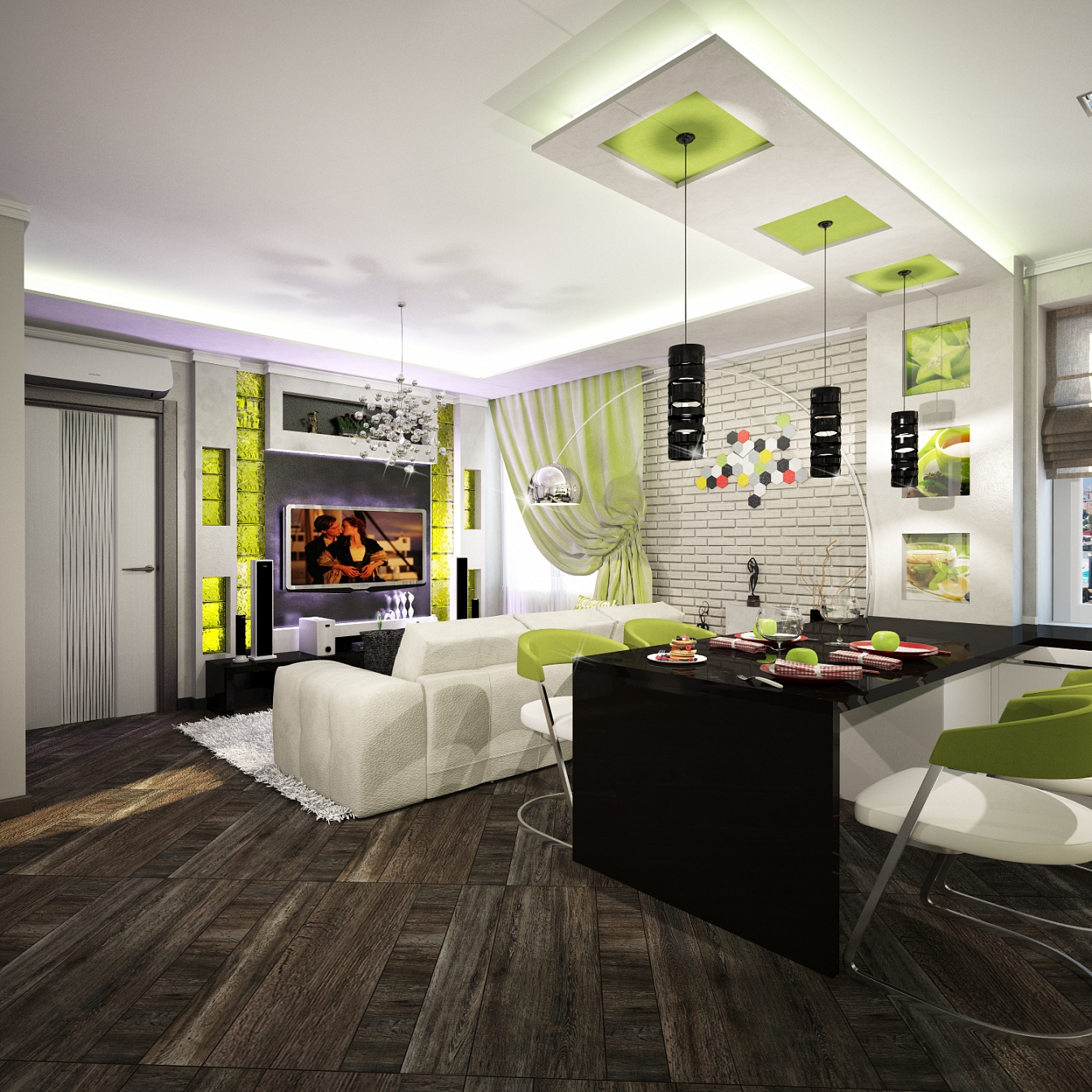 Дизайн проект для квартиры на Дурова: гостиная, фото 1