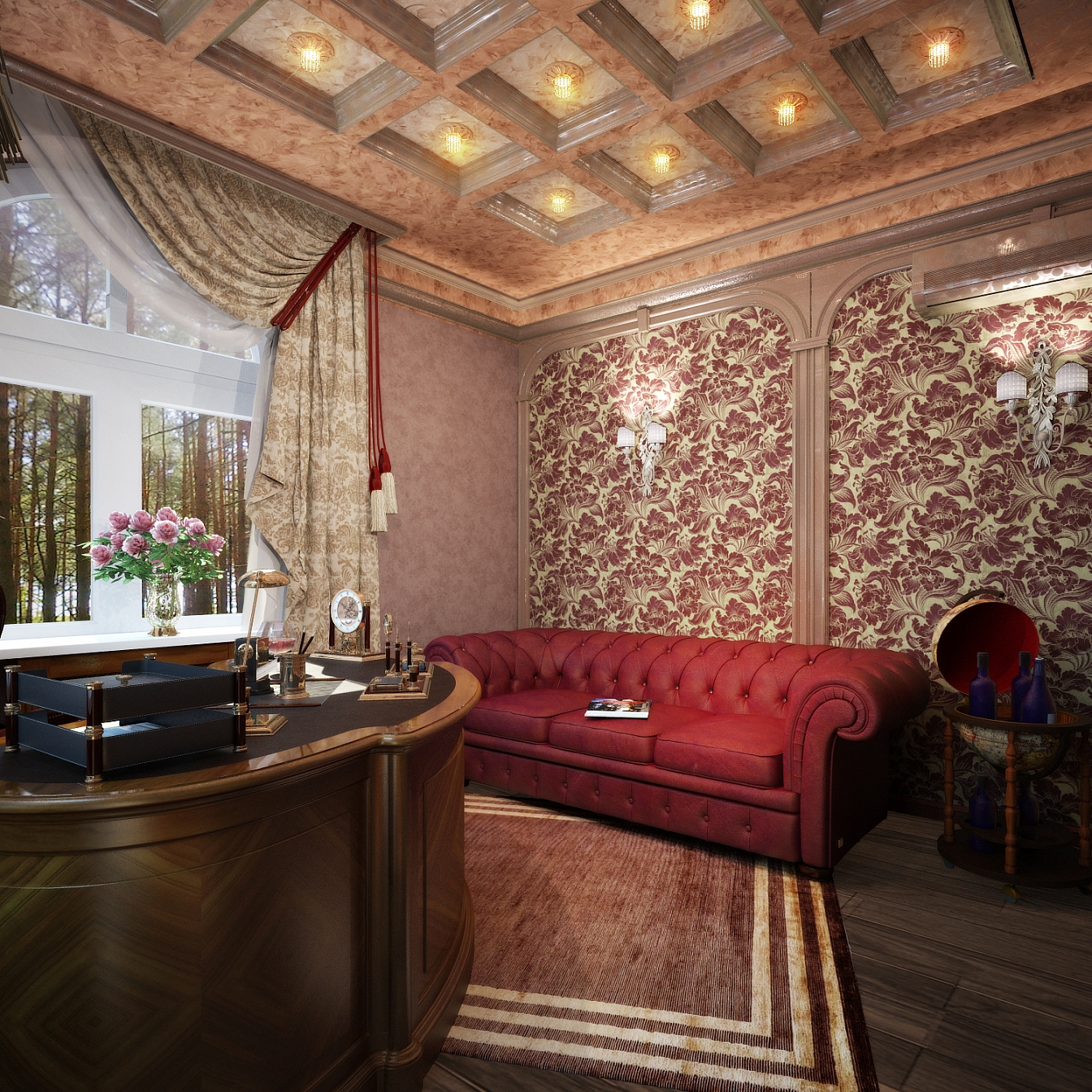 Разработка и реализация дизайн проекта коттеджа в поселке Ямное: кабинет, фото 3 Разработка и реализация дизайн проекта коттеджа в поселке Ямное: кабинет, фото 3