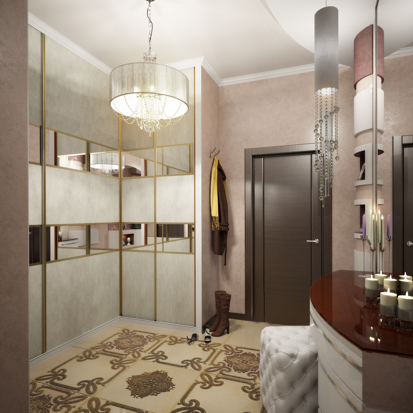 Разработка дизайн проекта квартиры на Большой Манежной 5: прихожая, фото 1