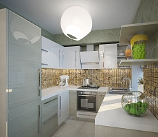 Разработка дизайна интерьера для квартиры на улице Таранченко: кухня, фото 2